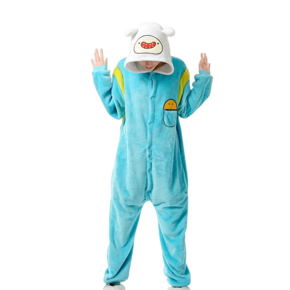 Adventure Time With Finn And Jake Adults Kigurumi Costumes Women Men's Pajamas Halloween Party Cosplay camouflage Costumes