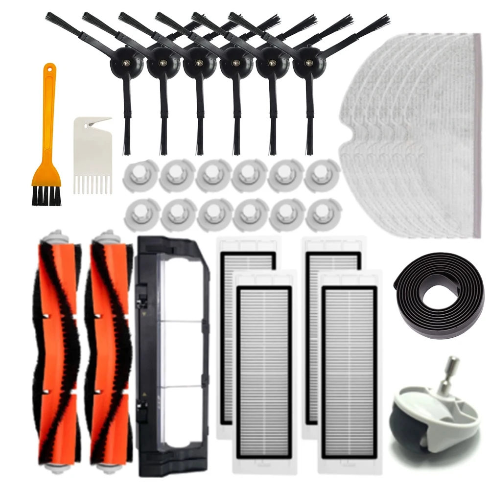 

Запчасти для пылесоса XiaoMi Roborock S5 S50 S51 S55 S6 S60 S6, чистые детали, HEPA фильтр, насадка на швабру, основная и боковая щетка