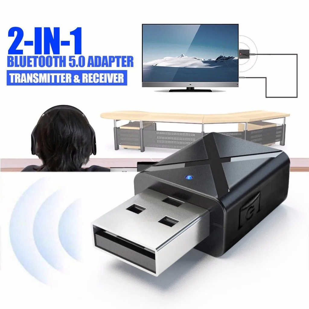 

USB Bluetooth 5.0 Transmitter Receiver Mini Stereo Bluetooth AUX RCA USB 3.5mm Jack for TV PC Car Kit Wireless Audio Adapter