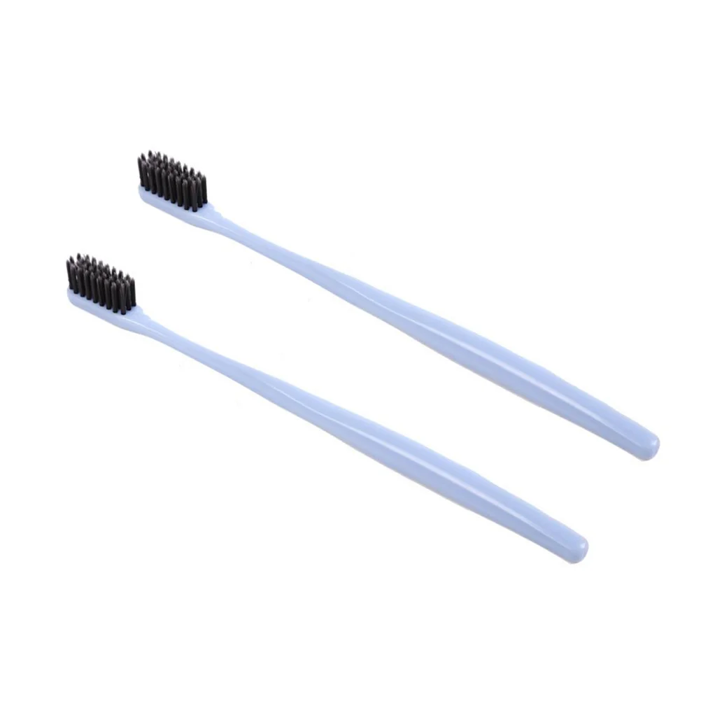 

2pcs Pure Color Ultra Bamboo Charcoal Bristled Toothbrushes (Blue)