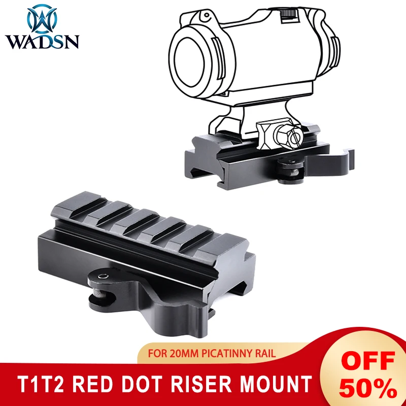 

Tactical T1T2 QD Scopes Mounts Metal 5 Slot Red Dot Sight Picatinny Rail Riser Mount Base Airsoft AR15 Rifle Hunting Accessories