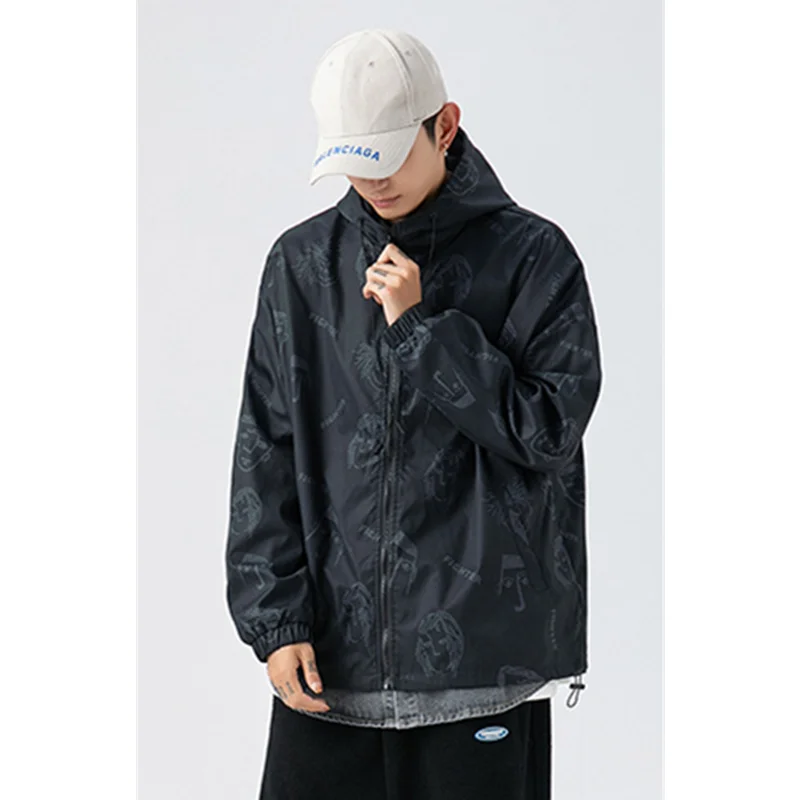 Men Clothing 2022 Autumn and Winter New Style Loose Hooded Cotton-padded Clothes Black Comfortable Temperament Outerwear Female