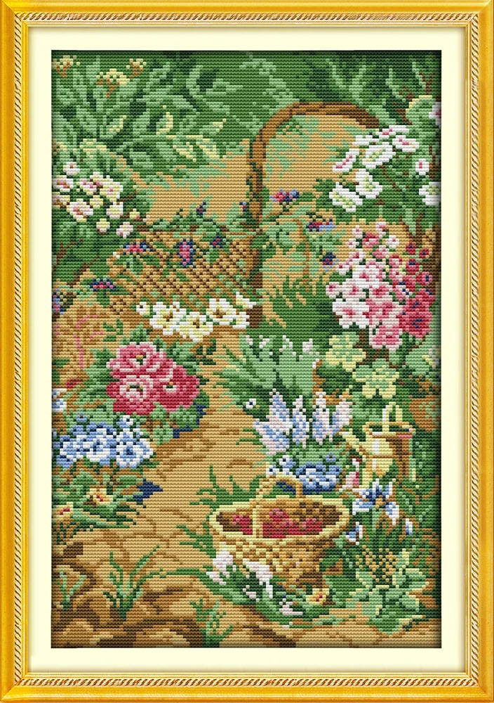 Joy Sunday News Набор для вышивки крестом Printedd легкий узор с нитками Aida и DMC набор