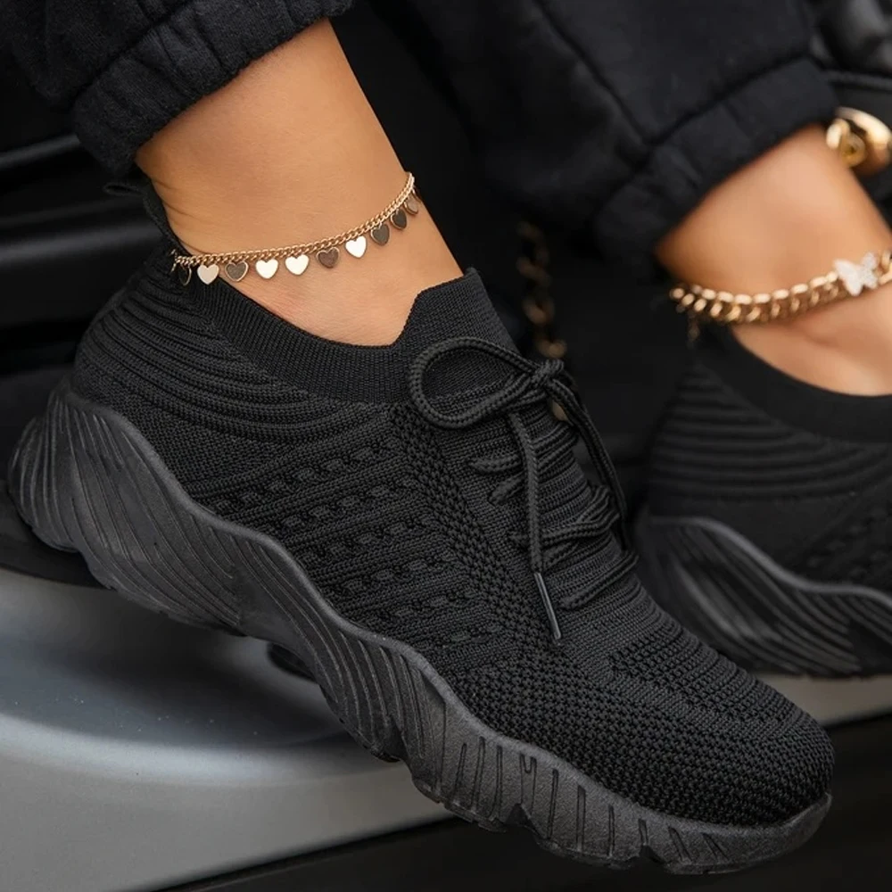 Plus Size Women's Sneaker Shoes Tennis Woman Sport Gym Running Shoes  Lace-up Casual Shoes Mesh Breathable Zapatillas Mujer