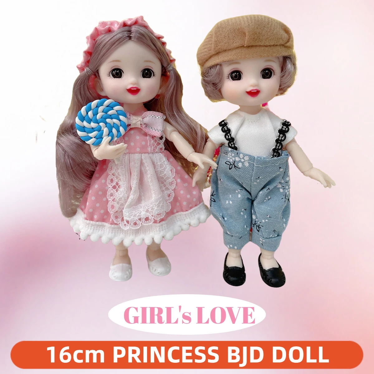 

16cm Princess BJD 1/12 Doll with Clothes and Shoes Movable Joints Sweet Face Figure Christmas Birthday Gift Toys for Baby Girl