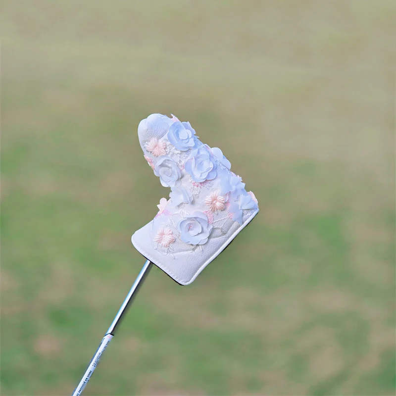 Фото Чехлы на голову для гольф-клуба Petal Flower Fairy Driver Fairway (FW) Wood Hybrid (UT) Белые цветы Женский стиль, Golf Blade Mallet Put №5