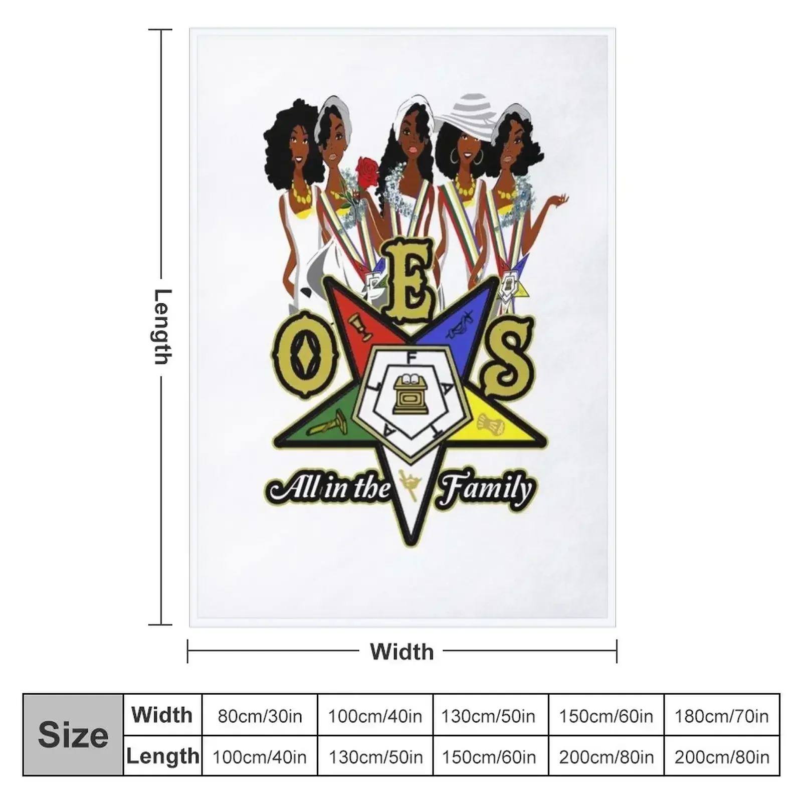 OES Order Of The Eastern Star Logo Sistars All In Family Freemason Плед Одеяло Пляжные одеяла