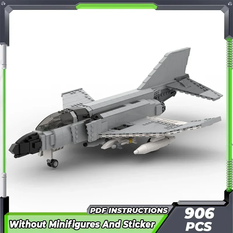 Строительные блоки Moc военная модель F-4J Phantom II Navy Fighter модульные подарки игрушки