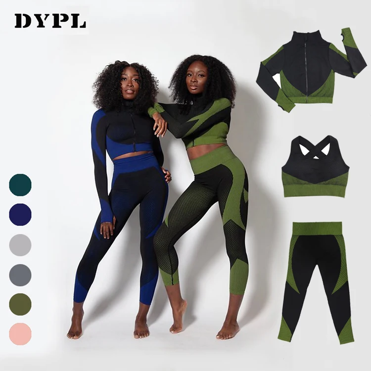 Оптовая продажа высокое качество 3 предмета одежда для йоги и фитнеса по
