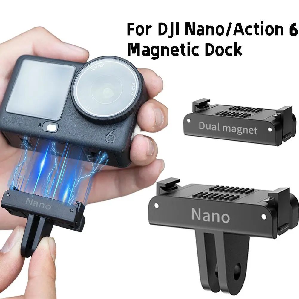 Фото Для DJI Osmo Action 6/Osmo Nano/Osmo 360/Exc 5 База Магнитные аксессуары Адаптер для камеры Быстросъемное крепление 1/4 дюйма Спортивное Z0G8 №4