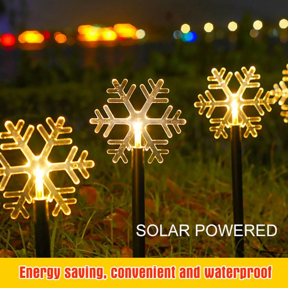 

Solar Powered Outdoor Christmas Tree Snowflakes Stars Lamp Flash String 5 LED For Garden Lawn Landscape Holiday Christmas Light