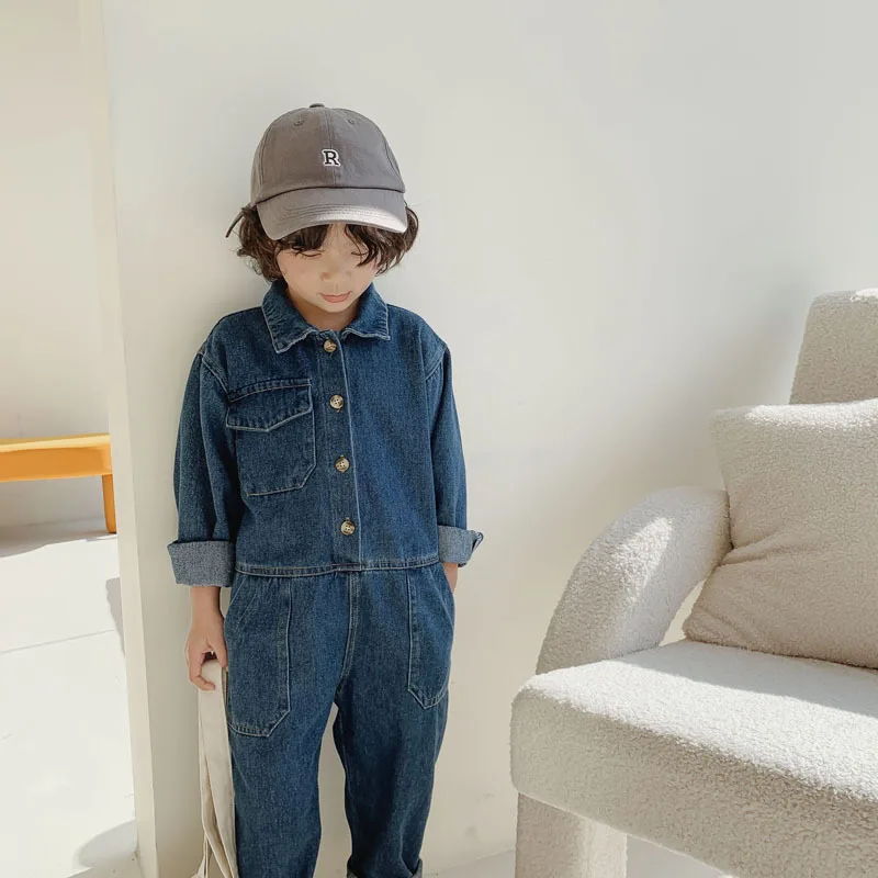 

Korean Girls Romper Clothes Kids Pants Jeans Long Jumpsuit Sleeve 2022 Playsuit Fashion Children Overalls Baby Boy Toddler Denim
