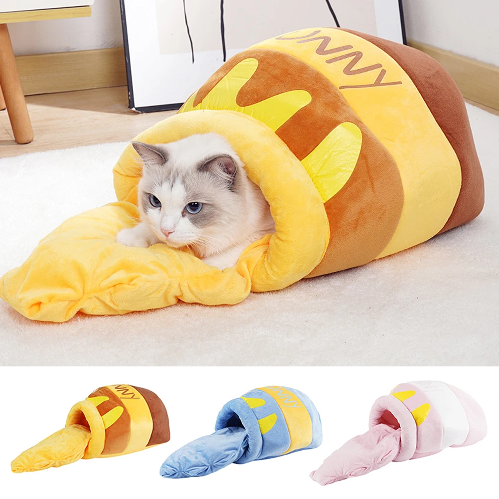 

Cat Bed House Pet Accessories Four Seasons Plush Mat Cats Cushion Basket Honey Jar Shape Pets Product for Small Cat Dog Rabbit