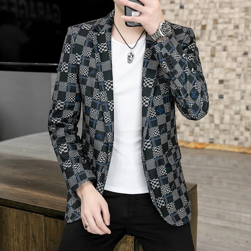 

Высококачественный мужской блейзер в британском стиле, повседневный Простой деловой блейзер для ведущих конференций, джентльменских представлений