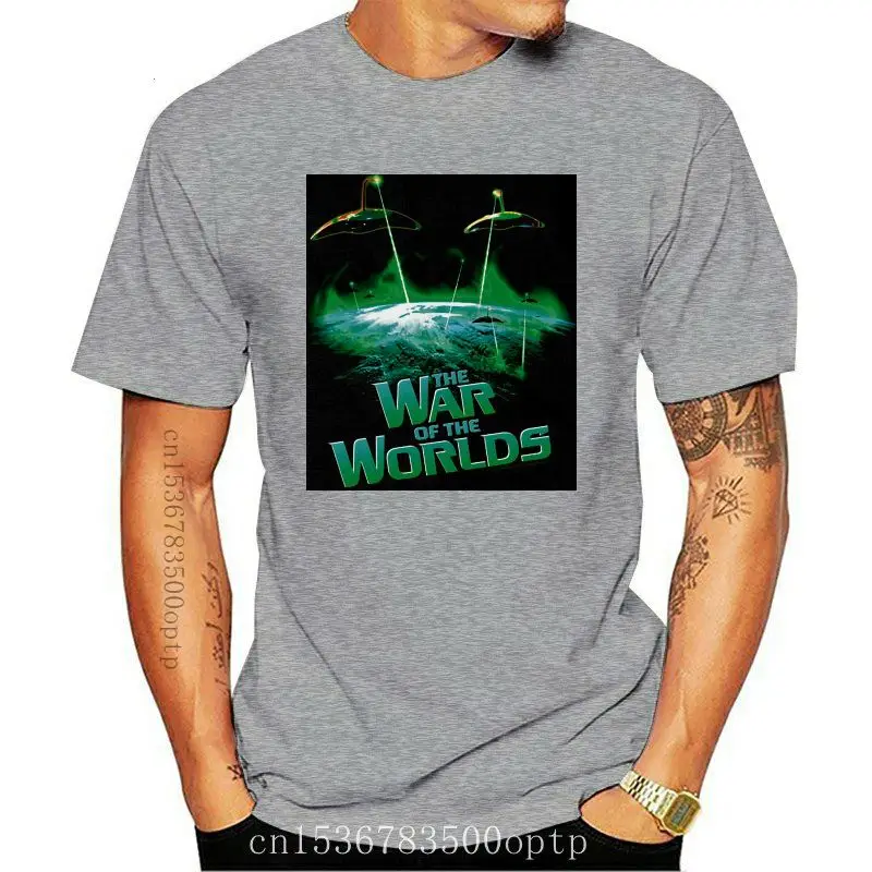 

Camiseta con licencia de New War Of The Worlds para adulto, Camisa de algodón con estampado de Ataque Global, talla grande