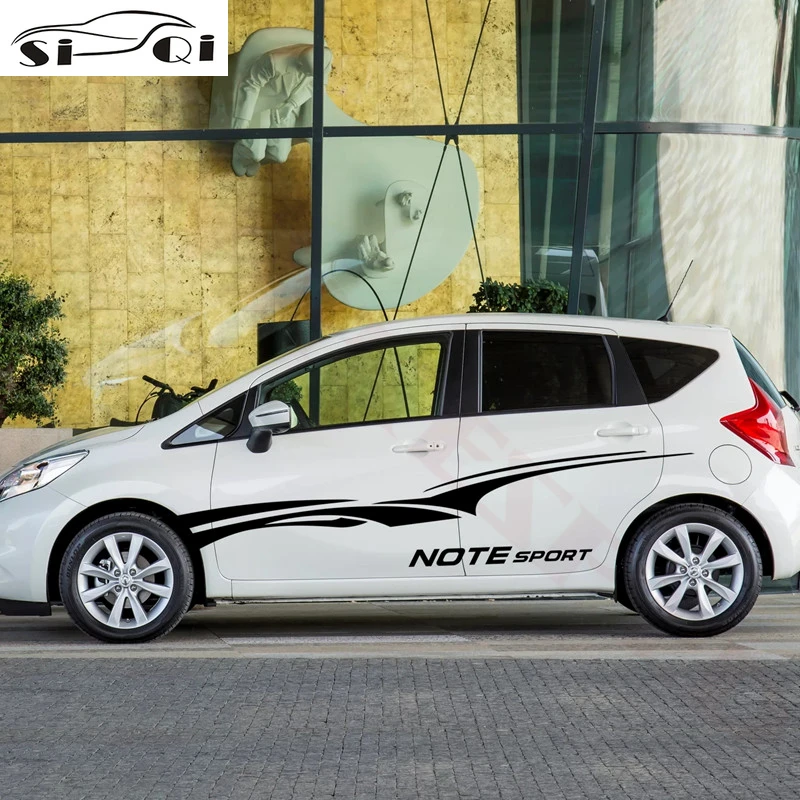

Стайлинг автомобиля, дверь, двусторонняя декоративная наклейка для Nissan Note NISMO S, спортивные полосы, Виниловая наклейка, наклейка для кузова а...