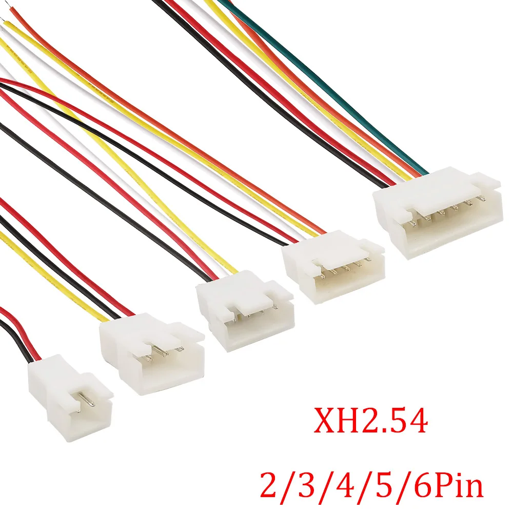 10 шт. 26AWG JST кабель XH2.54mm штекер разъем провод 2 54 мм шаг 2P 3P 4P 5P 6 контактов