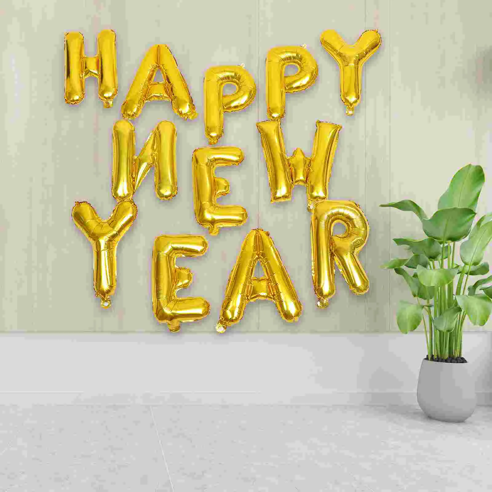 

1 Set Party Balloon Ornaments Happy New Year Balloons Aluminum Foil Balloons Festival Party Decors