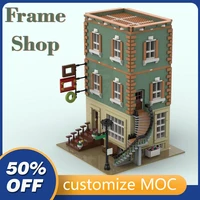 3636pcs customized moc modular frame shop street view model building blocks bricks children birthday toys christmas gifts