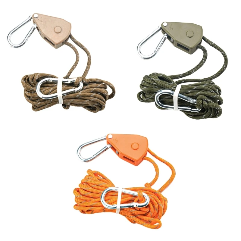 

Adjustable Heavy Duty Rope Hanger Reinforced Metal Internal Gear Ratchets for Growing Light Fixtures, Loose Proof Design