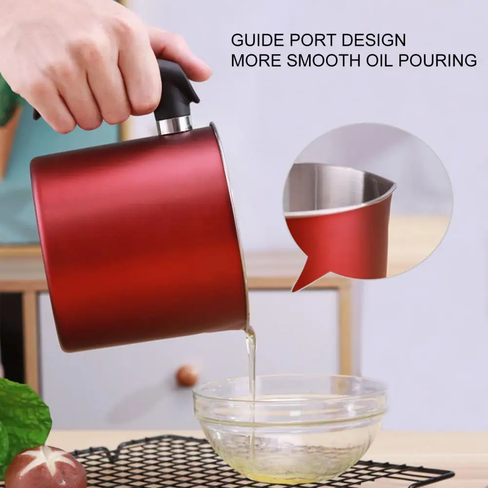 

Thickened Oil Storage Strainer Stainless Steel Supporting Hot Oil Large Capacity Easy Washing Filter Oil Can Kitchen Supply