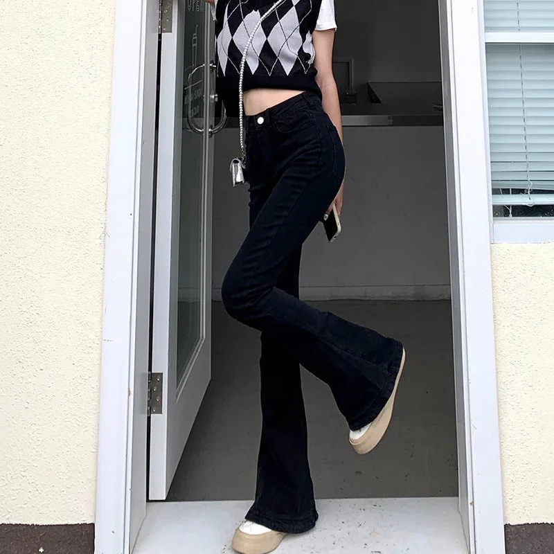 UHYTGF Spring Autumn Jeans Female Korean Version Of Bell Pants Versatile Tight Buttock Lifting Long Trousers New Ladies Jeans07