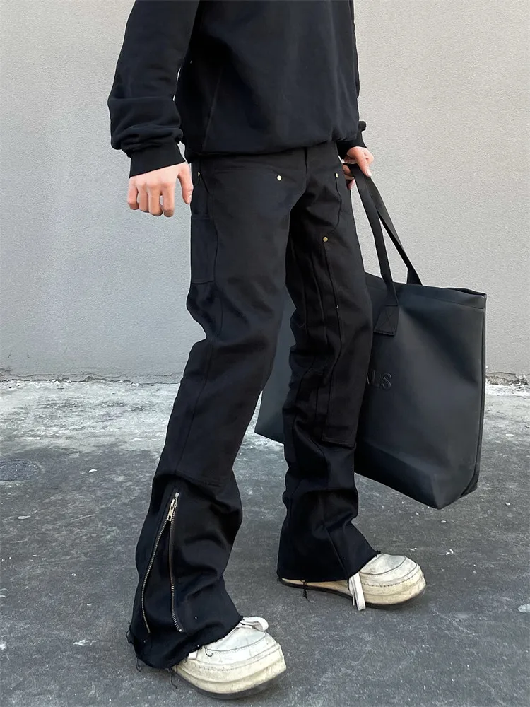 

Trousers Hip Cargo Hop Men Black Y2k Harajuku Jeans Fashion Zipper Streetwear Man Trendyol Denim Korean Punk Pants Slim Casual