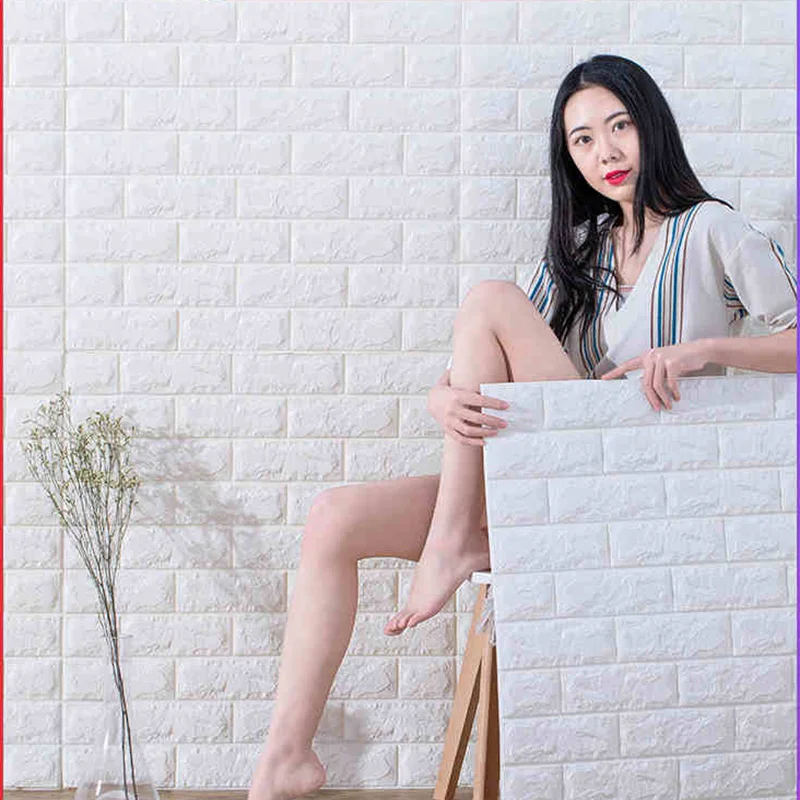 

77*70cm 3D Wall Stickers Brick Pattern Waterproof Self Stickers On The Wall Room Home Decor For Kids Bedroom Living Room Sticke