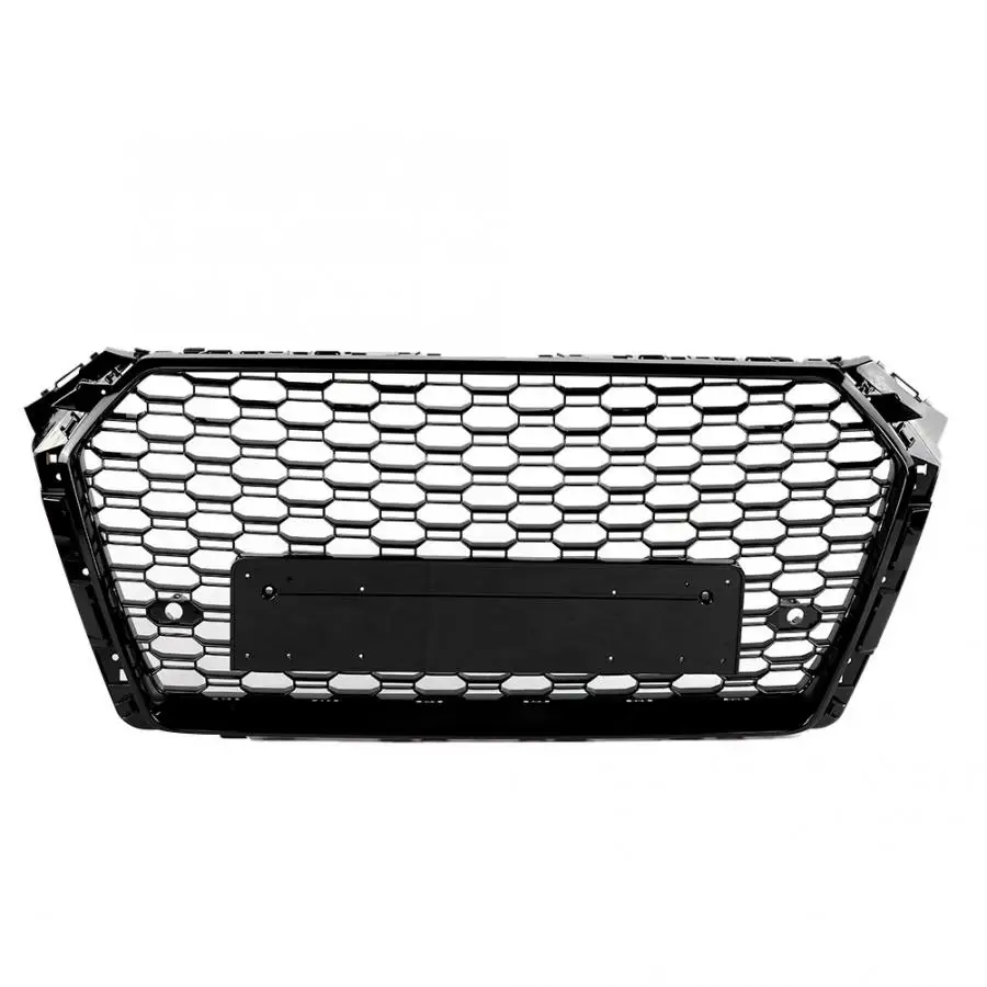 

Для RS4 Style Front Sport Hex Mesh Honeycomb Hood решетка глянцевый черный для Audi A4/S4 B9 2017-2019