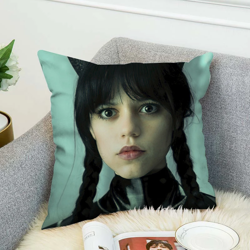 

Wednesday Addams Pillowcase Pillow Cover Decorative Pillows Covers Cushion Cushions Home Decor Sofa 45x45 Anime Bed Throw Cases