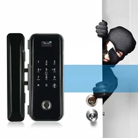 smart password rfid card remote control digital keypad frameless glass door fingerprint locks
