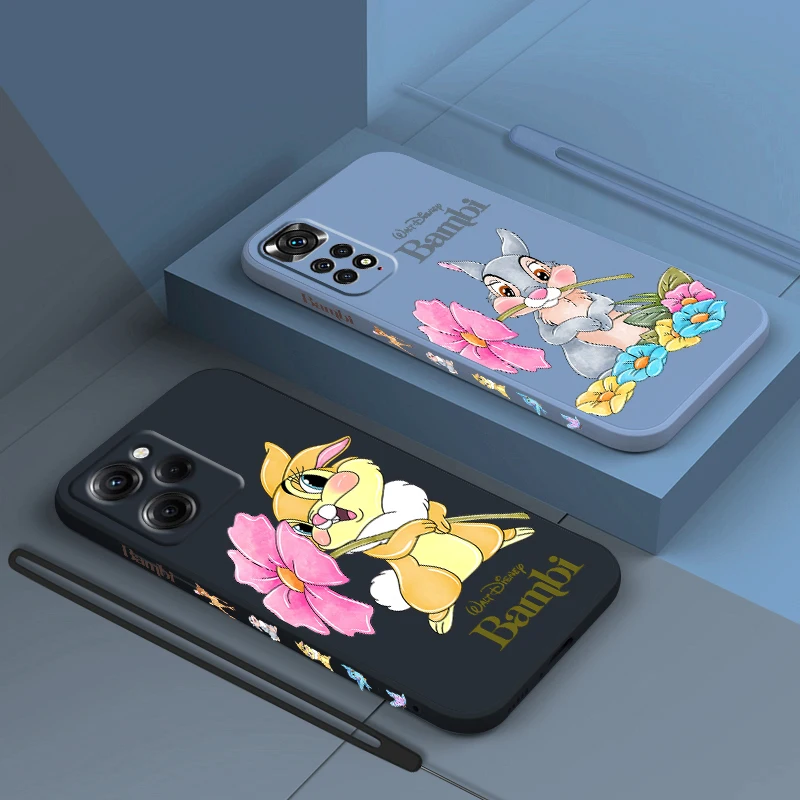 

Cute Cartoon Bambi For Xiaomi Redmi Note 12 11 11T 10 10S 9 9S 9T 8 8T 7 Pro Plus Speed Liquid Left Rope Phone Case