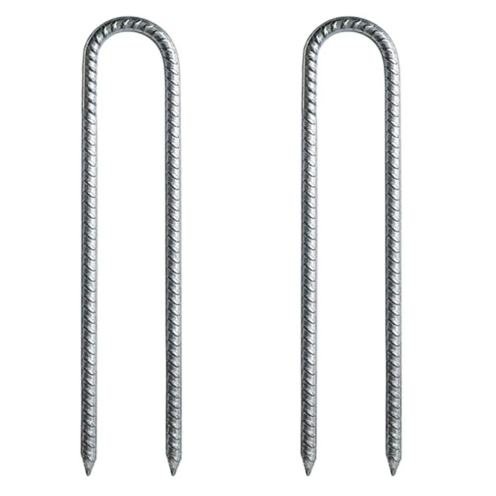 

2pcs U-shaped Fastening Stakes Gardening Trampoline Ground Pegs Tent Swing Stakes