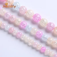 mix color cracked glass beads snow vein crystal quartz stone loose beads for jewelry making diy bracelets necklaces 6 8 10mm 15