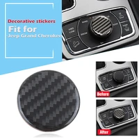 car central control 4wd switch knob cover trim real carbon fiber sticker fit for jeep grand cherokee 2011 2020 car accessories