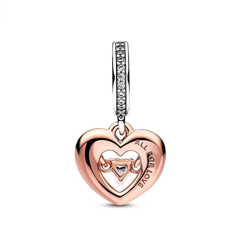 Pandora – pendentif en forme de cœur pour femme, breloque en argent avec perles, pour bricolage, Bracelet ou collier, cadeau d'anniversaire