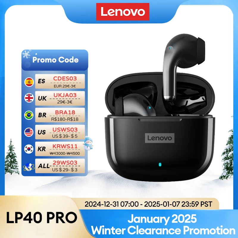 Беспроводные наушники Lenovo LP40 Pro TWS цвет в ассортименте