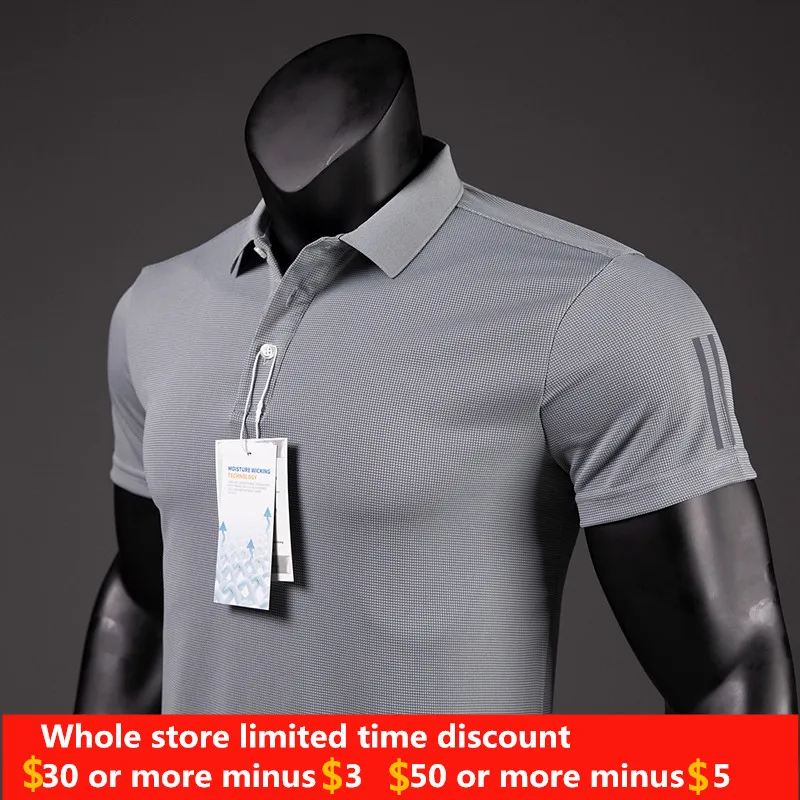 Shirt Luxury Functional Polo Shirt Quick-drying Perspiration Breathable Lapel Short-sleeved T-shirt For Man Summer