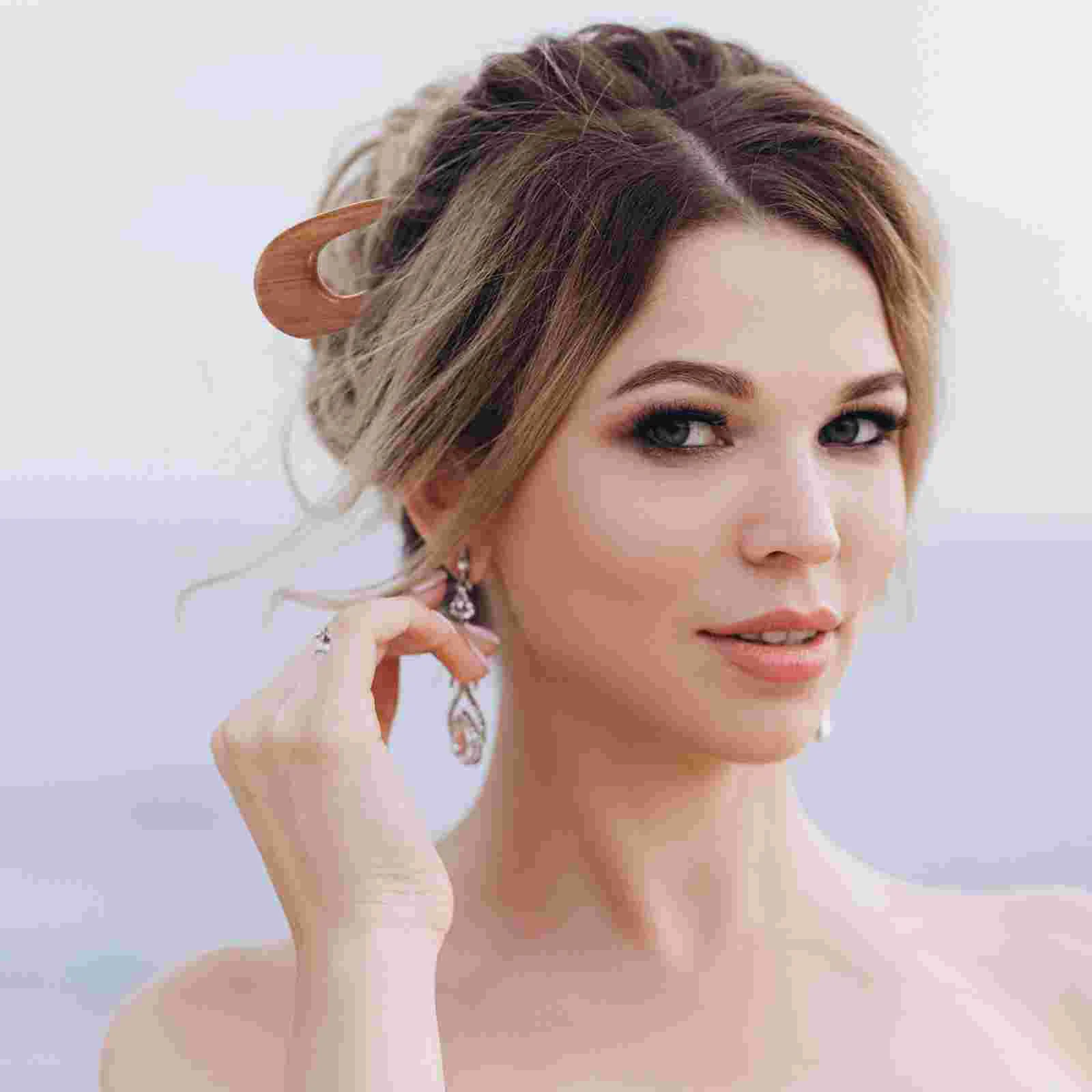 3 шт. заколка для волос из красного сандалового дерева персикового цвета зеленая