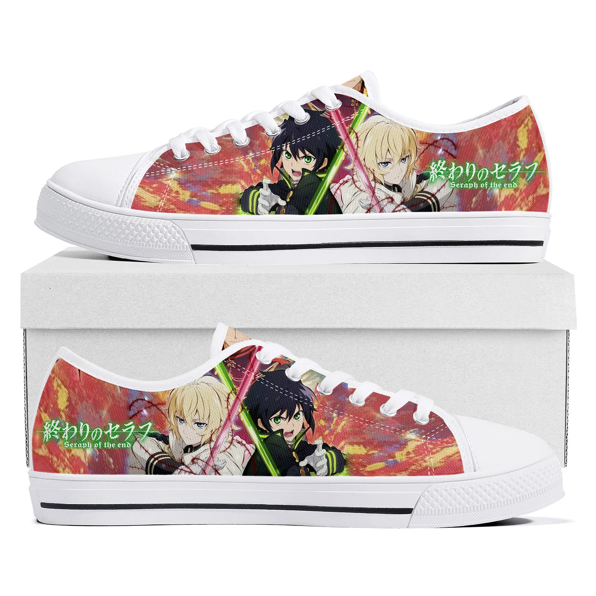 

Низкие кроссовки Seraph Of The End Hyakuya, высококачественные мужские и женские холщовые кроссовки для подростков, повседневная обувь для пар, обувь на заказ