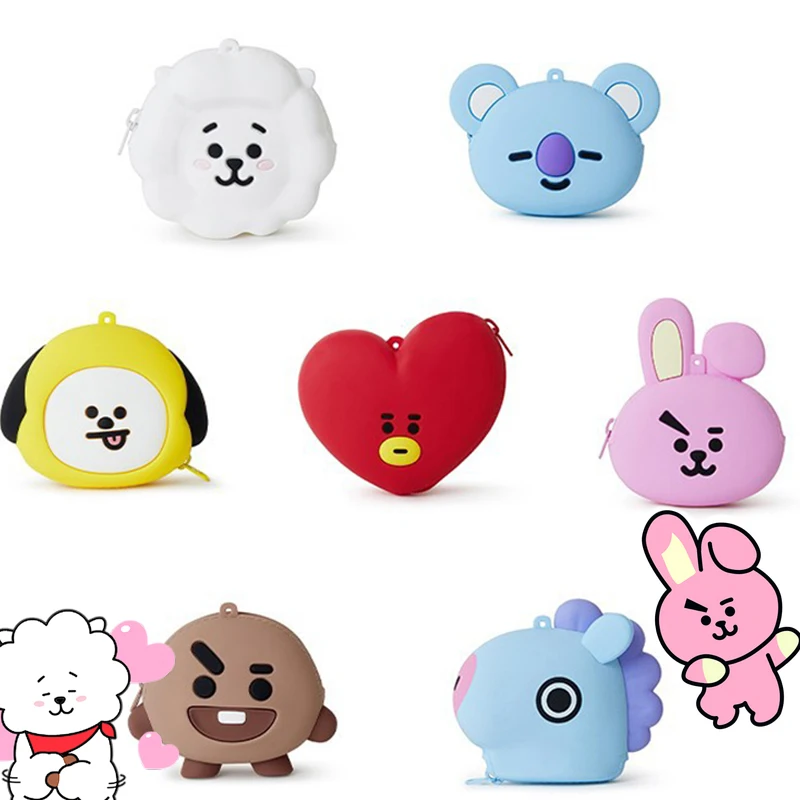 BTS милый аниме Kpop CHIMMY TATA Кошелек для монет bt21 RJ KOYA COOKY SHOOKY MANG мультяшный игрушечный