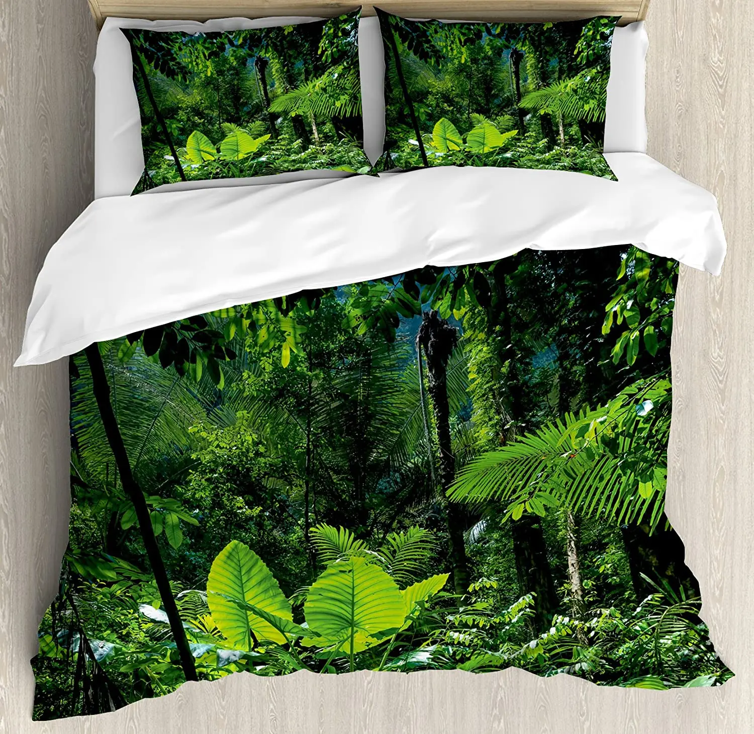 

Plant 3pcs Bedding Set Green Jungle Untouched Nature Environment Duvet Cover Set Bed Set Quilt Cover Pillow Case Comforter Cover