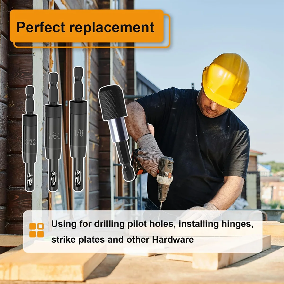 Самоцентрирующееся сверло 3/32&quot 7/64&quot 1/8 дюйма с держателем бит для шестигранного