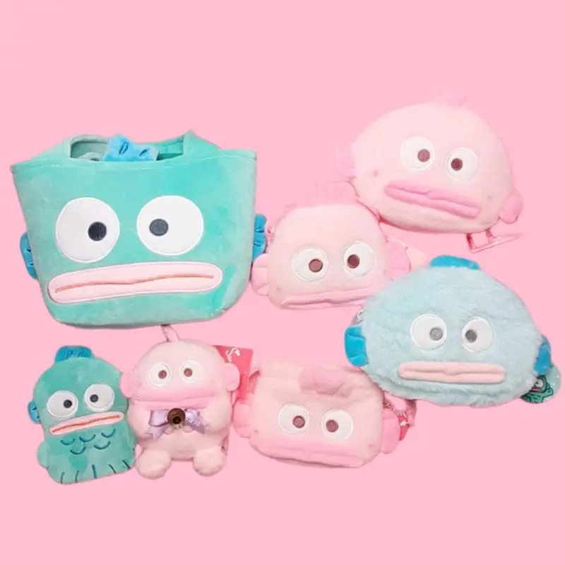 

Сумка Hangyodon Sanrio, Аниме Сумка на шнурке, Сумка с подвеской, мультяшный Многофункциональный кошелек, сумка для бэнто, кошелек для монет, карман, подарки для девушек