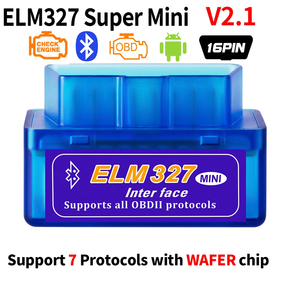 

ELM327 V2.1 OBD OBD2 ELM 327 Auto OBDII Scanner Interface Bluetooth Car Diagnostic Tools Scan For Android EOBD OBDⅡ Code Reader