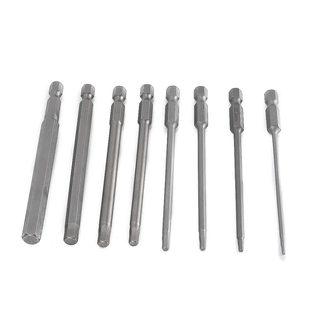 8PCS Hex Head Screwdriver Wrench Drill Bit Set Electric Driver Hand Tools Screwdriver Drill Bit Magnetic Tips And 100mm Length