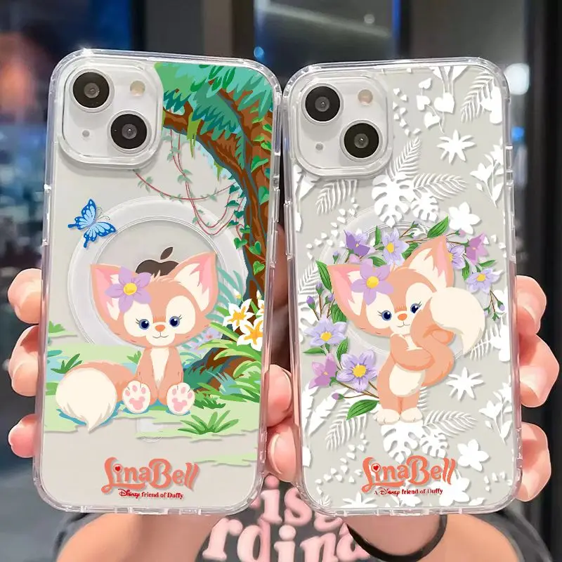 Cute Cartoon LinaBell Magsafe Magnetic Phone Case for iPhone 16 15 14 13 12 11 8 7 Plus Pro Max X XR XSMax Soft Clear Tpu Cover