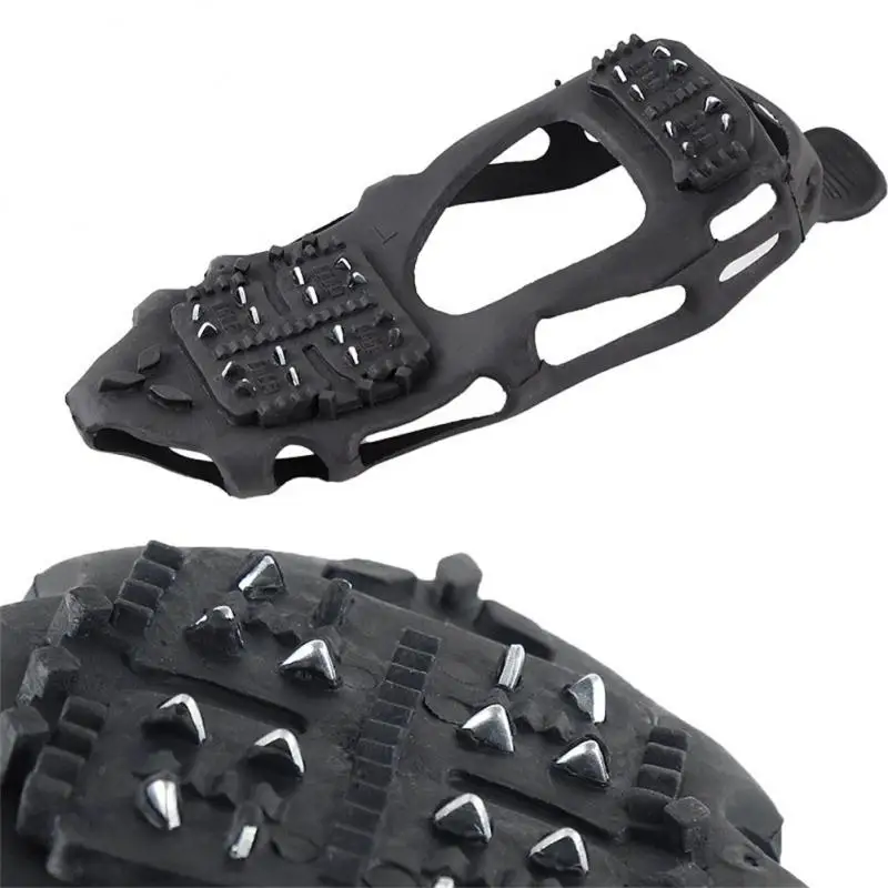 

Black Snow Antiskid Shoe Cover High Elastic Tpe Shoe Buckle Durability Comfort 24 Tooth Crampon Snow Essential Crampons All Ages