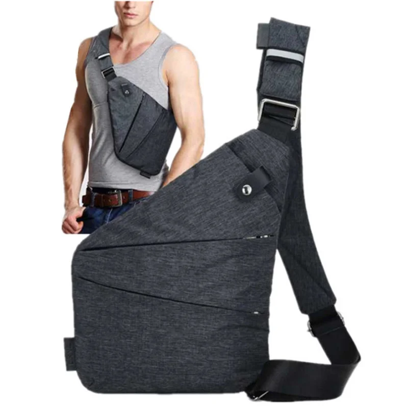 

Brand Men Travel Business Fino Bag Burglarproof Shoulder Bag Holster Anti Theft Security Strap Digital Storage Chest Bags