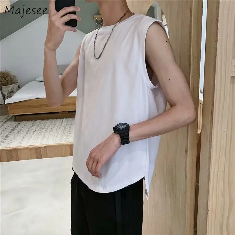 

Tanks Men Ulzzang Baggy Ins Popular Summer Breathable Personality Simply Chic Teens Hip Hop Handsome All-match Casual Fashion